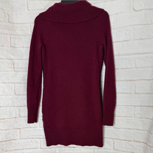 Candie's  burgundy Cowl Neck Sweater Dress size L - Picture 2 of 4